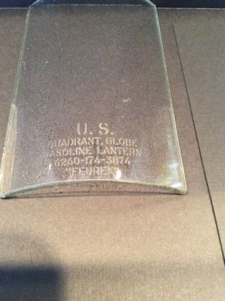 1 Us Marked Coleman/milspec Military Lantern Glass Quadrant Globe Panel