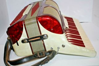 Vintage Rare Milanti Accordion Red MOP Italy L 320 /111 3