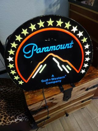 Paramount Studios Lighted Wall Sign.  Rare Circa 1987