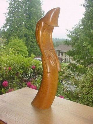 Vtg Mid Century Wood Statue Of Monk By Noted Mexican Artist J.  Pinal