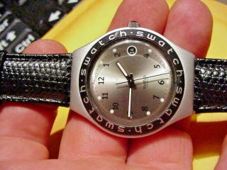 Rare Swiss Swatch Ag 1996 Irony Aluminium Diver Men Watch