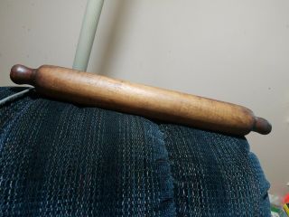 Antique Primitive Hand Carved - One Piece Fruit Wood - Rolling Pin 16 "