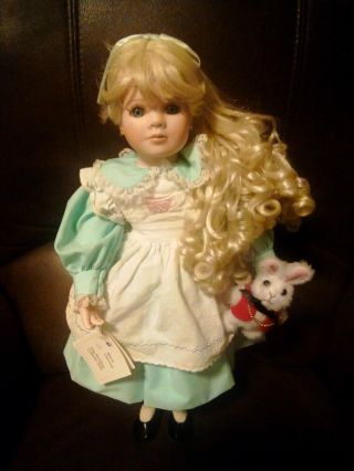 Rare Vintage Marie Osmond 1994 18 " Alice In Wonderland Porcelain Doll.  Lovely.