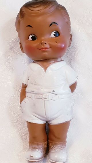 Vintage Edward Mobley African American Boy Doll W Frog 1962 Rubber Toy