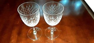Rare Baccarat " Paris " Cut Stems - Set Of Two 7 1/8 " High Tall Water Goblets - Signed