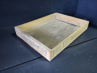 Vintage Wooden Philadelphia Cream Cheese Box Crate 10.  25 " L X 7.  5 " W X 1.  5 " H