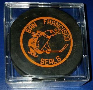 San Francisco Seals Rare 1966 Whl Art Ross Converse Hockey Puck Vintage