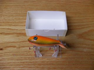 C Hines Heddon Style Tadpolly Lure In Rainbow Orange Crackleback Color