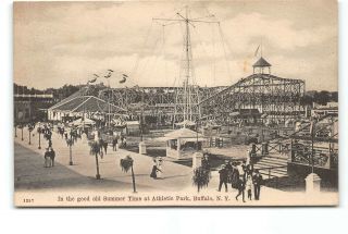 York - Buffalo - Athletic Park - Amusement - Roller Coaster - Woehler - Antique Postcard