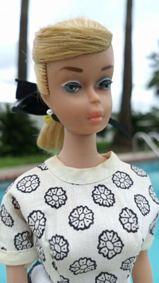 Vintage Barbie Clone Wendy Elite Premier Black And White Print Dress