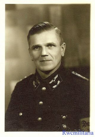 Lg.  Port.  Photo: Rare Studio Pic Deutsches Reichsbahn Railway Officer; 1944