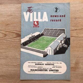 Aston Villa V Manchester United.  Monday 31st March 1958.  Rare Programme.