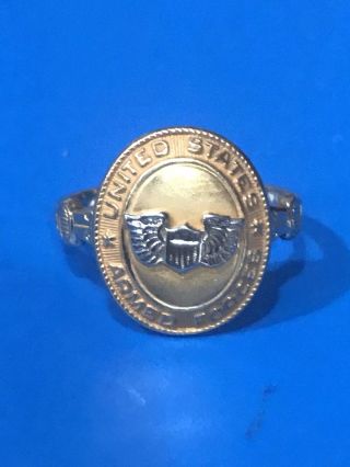 Rare 10k United States Armed Forces Ladies Military Ring