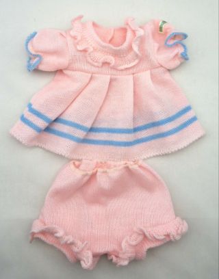 Vintage Cabbage Patch Kids Jesmar Pink Knit Sweater Dress & Bloomers Cpk Clothes