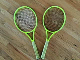 Two Classic Rare Yellow Estusa Jimmy Connors Pro Tour Os Tennis Racquets