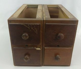 Vintage Singer Sewing Machine Cabinet Drawers W/ Frames Dark Wood Set Of 4