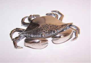 Rare Vintage S.  Kirk & Son Sterling Silver Animal Paperweight - Crab