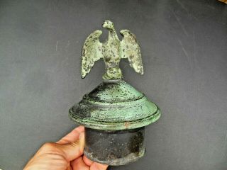 Vintage Rare Old Solid Copper Bald Eagle Stove Top Finial.  Great Patina