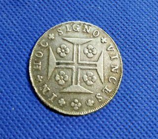 Rare Portuguese Kingdom Silver Coin D.  Maria 400 Reis - 1797 (cruzader)
