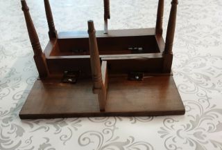 Vintage Miniature Dollhouse Wooden Leaf Table With Chair 1:12 3
