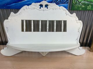 Charming Vintage White Wooden Shabby Chic Cottage Wall Display Shelf