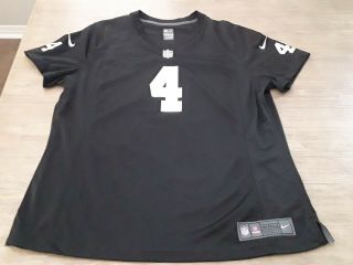Rare Oakland Raiders Black Nike On Field Derek Carr Jersey Size Xxl More Fitted