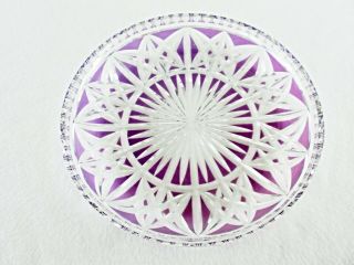 Rare Antique BACCARAT Flawless Crystal Large Cake Plate w/ Purple Glass Overlay 2