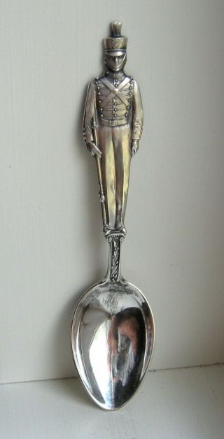 Watson Sterling Silver Full Figure Us Military Soldier Souvenir Demitasse Spoon