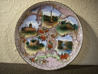 Antique German Porcelain Souvenir 7 1/2 " Plate Of St Paul Minnesota