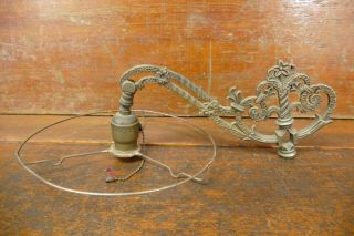 Vintage Antique 1920’s Milcast Cast Iron Floor Lamp Bridge Arm W/ Leviton Socket