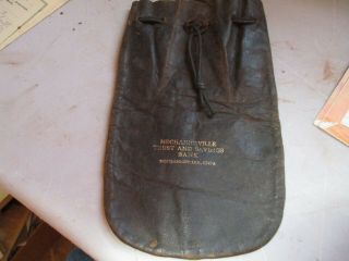 Antique Mechanicsville Iowa Leather Bank Bag