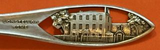 Portland Maine Longfellows Birthplace Home Sterling Silver Souvenir Spoon