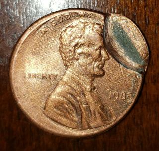 Rare 1985 P Off Center & Indent Lincoln Cent 1c U.  S.  Error - Double Error