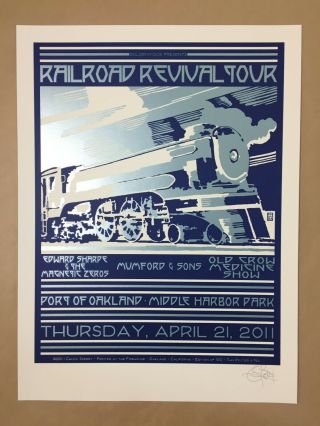 Railroad Revival Poster Chuck Sperry Rare 85/100 Mumford Edward Sharpe 22x29.  5