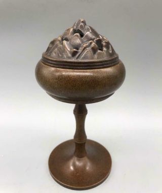 Old Rare Chinese Copper High Incense Burner With Xuande Makr (k84)