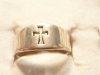 Rare James Avery Cross Estate 925 Sterling Silver Chunky Ring