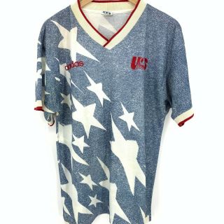 Mega Rare Usa Wc 1994 Vtg Adidas Denim Soccer Shirt Jersey United States America
