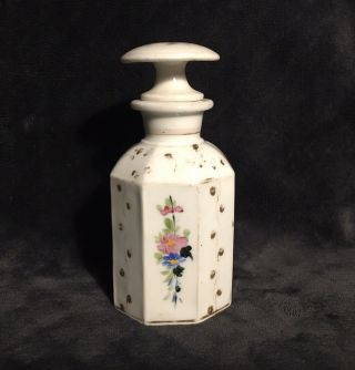 19th Century Antique French Old Paris Hand Pinted Perfume Bottle