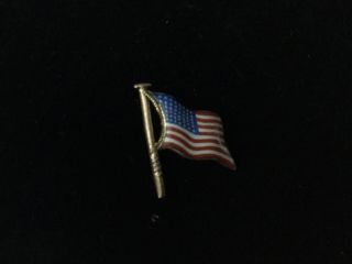 Rare 1889 Enamel & Gold American Flag Stick Pin 42 Stars