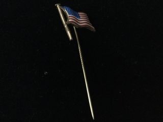 Rare 1889 Enamel & Gold American Flag Stick Pin 42 Stars 2