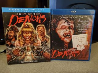 Night Of The Demons Blu - Ray/dvd,  2014,  2 - Disc W/ Slipcover Rare Scream Factory