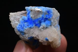 41g Natural Blue Cyanotrichite Crystal Cluster Rare Mineral Specimen China