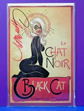 Marvel Black Cat 1 D Variant J.  Scott Campbell Signed Noir Rare Cover 9.  4