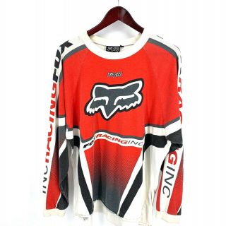 Vintage 90s Fox Racing Motocross Jersey T Shirt Mens Xl Red