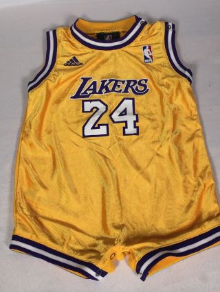 Rare Vtg Kobe Bryant 24 Los Angeles Lakers Toddler Jersey Bodysuit 18 Months