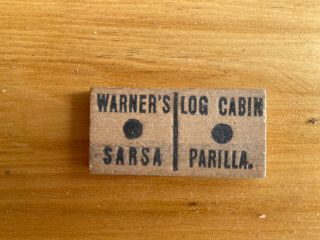 Rare Wood Warner’s Safe / Log Cabin Dominos Antique Pharmacy 3