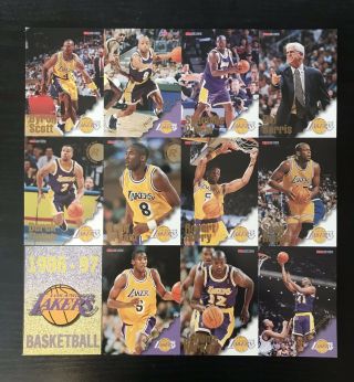 Rare 1996 - 97 Los Angeles Lakers Uncut Card Sheet Kobe Bryant Rookie & Team Shaq