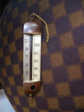 Fine Antique 1880 Taylor Bros Brass Chandelier Thermometer Vintage
