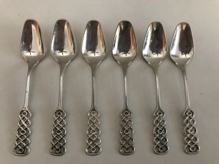 Set Of 6 David Andersen 830 Silver Ringebu Demitasse Spoons Norway