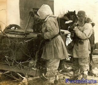 Rare Bundled German Elite Waffen Troops W/ Field Kitchen In Russian Winter